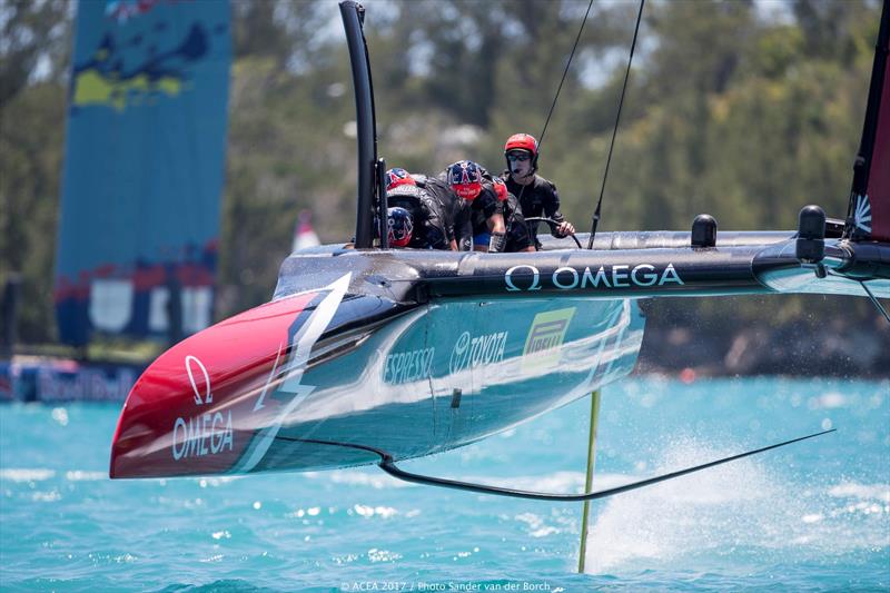 Emirates Team New Zealand dominate again on day 2 of the 35th America's Cup Match photo copyright ACEA 2017 / Sander van der Borch taken at  and featuring the AC50 class