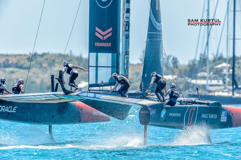 Emirates Team New Zealand dominate again on day 2 of the 35th America's Cup Match - photo © Sam Kurtul / www.worldofthelens.co.uk