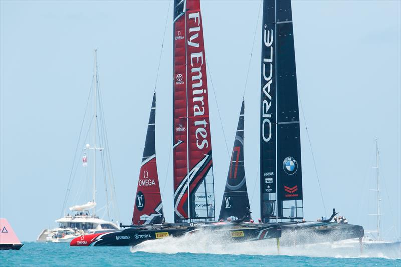 Emirates Team New Zealand dominate again on day 2 of the 35th America's Cup Match - photo © Richard Hodder / ETNZ