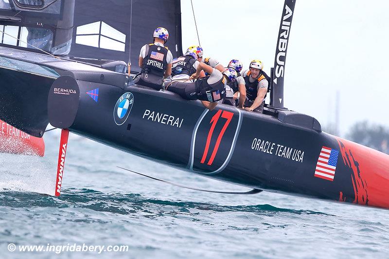 Tight racing between ORACLE TEAM USA and Emirates Team New Zealand on day 3 of the 35th America's Cup Match - photo © Ingrid Abery / www.ingridabery.com