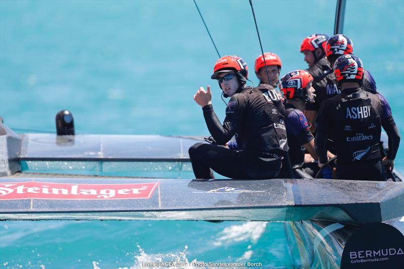 Emirates Team New Zealand on match point after day 4 of the 35th America's Cup Match - photo © ACEA 2017 / Sander van der Borch