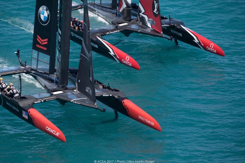 Emirates Team New Zealand on match point after day 4 of the 35th America's Cup Match photo copyright ACEA 2017 / Gilles Martin-Raget taken at  and featuring the AC50 class