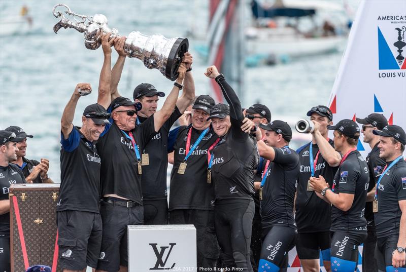 Emirates Team New Zealand win the 35th America's Cup Match photo copyright ACEA 2017 / Ricardo Pinto taken at  and featuring the AC50 class