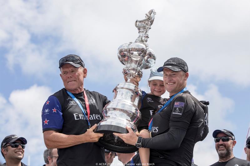 Emirates Team New Zealand win the 35th America's Cup Match photo copyright ACEA 2017 / Sander van der Bosch taken at  and featuring the AC50 class