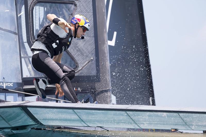 Oracle Team USA Skipper Jimmy Spithill competes during the Louis Vuitton America's Cup Match in Hamilton, Bermuda photo copyright Sander van der Borch / ACEA / Red Bull Content Pool taken at  and featuring the AC50 class