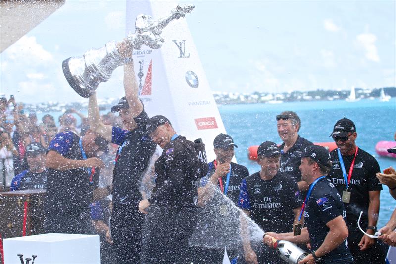 Despite a lack of sailing experience Simon van Velthooven shows he is a dab hand on the Moet - America's Cup 35 photo copyright Richard Gladwell taken at  and featuring the AC50 class