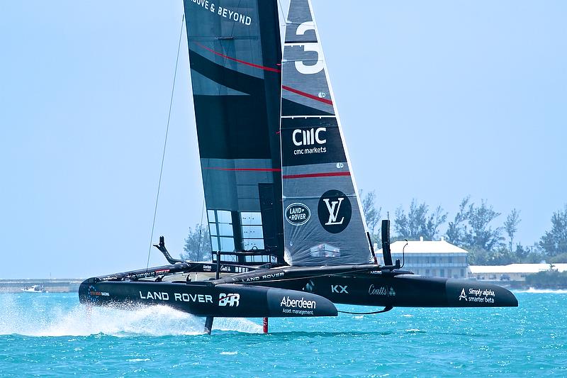 Land Rover BAR -before race 1, Round Robin 1, Day 4 - 35th America's Cup - Bermuda May 30, 2017 photo copyright Richard Gladwell taken at  and featuring the AC50 class