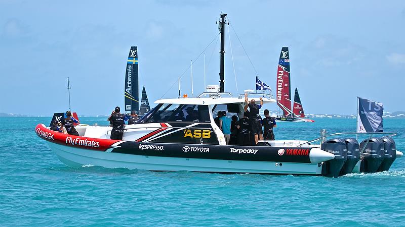 Pre-start, Round Robin2, America's Cup Qualifier - Day 4, May 30, 2017 photo copyright Richard Gladwell taken at  and featuring the AC50 class