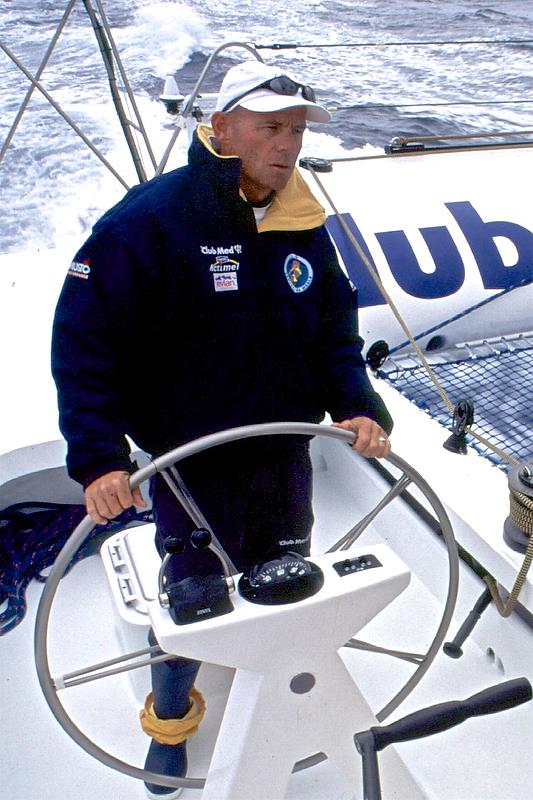 Grant Dalton at the helm of Club Med during his last non-stop round the world race win photo copyright Richard Gladwell taken at  and featuring the AC50 class