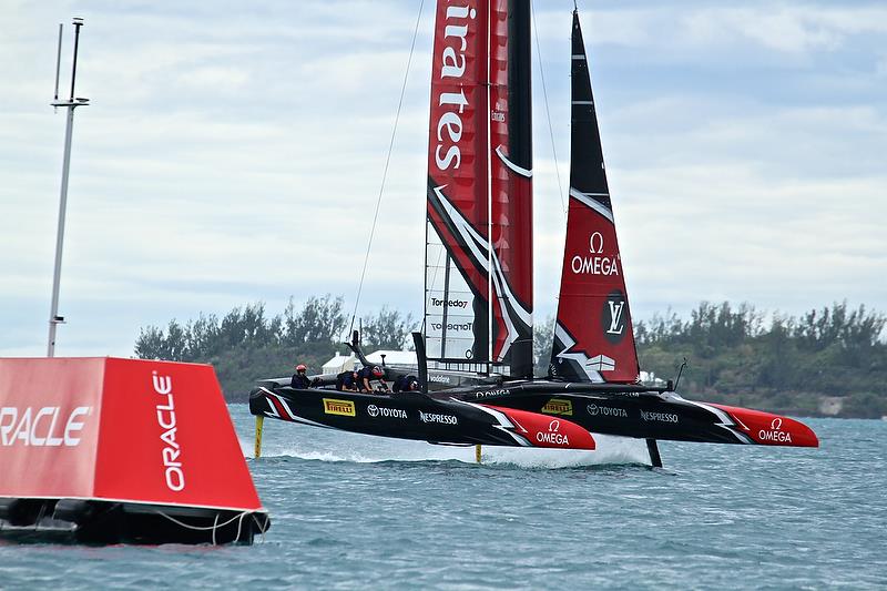 Emirates Team New Zealand - at Mark 3, Race 4 - Challenger Final, Day 2 - 35th America's Cup - Day 15 - Bermuda June 11, 2017 photo copyright Richard Gladwell taken at  and featuring the AC50 class