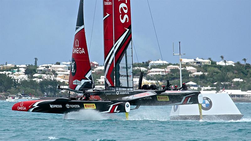 Emirates Team New Zealand - Mark 4, Race 5 - Challenger Final, Day 2 - 35th America's Cup - Day 15 - Bermuda June 11, 2017 photo copyright Richard Gladwell taken at  and featuring the AC50 class