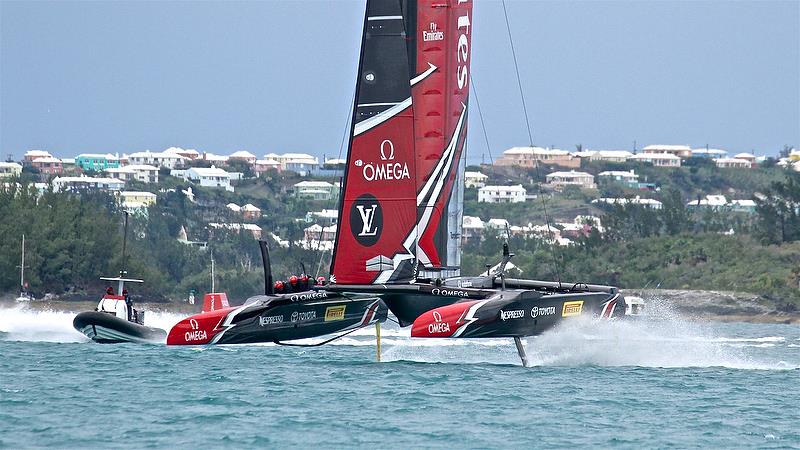 Emirates Team New Zealand Leg 6 - Race 5 - Finals, America's Cup Playoffs- Day 15, June 11, 2017 (ADT) photo copyright Richard Gladwell taken at  and featuring the AC50 class