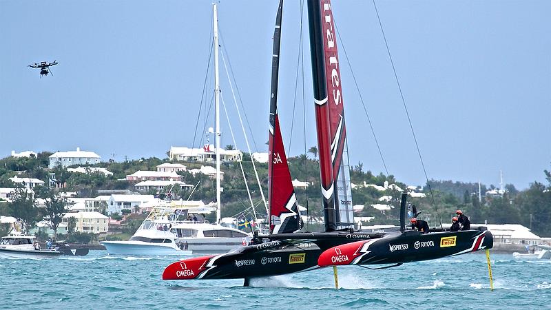 Race 6 Finish - Finals, America's Cup Playoffs- Day 15, June 11, 2017 (ADT) photo copyright Richard Gladwell taken at  and featuring the AC50 class