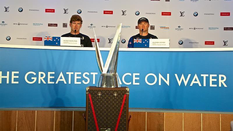 Media Conference - Race 7 - Finals, America's Cup Playoffs- Day 15, June 12, 2017 (ADT) photo copyright Richard Gladwell taken at  and featuring the AC50 class