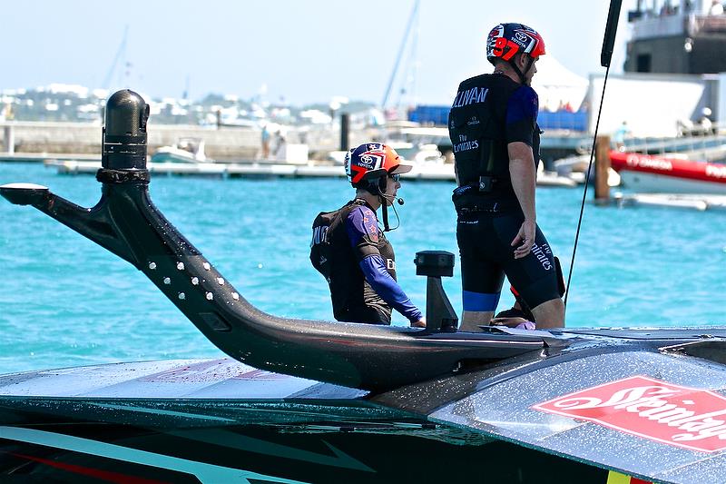 Communications pod with 360VR camera strut ahead of it - Race 4 - America's Cup 35th Match - Match Day2 - Regatta Day 18, June 18, 2017 (ADT) - photo © Richard Gladwell