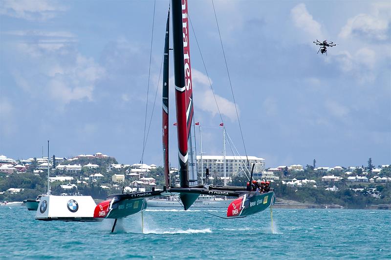 Emirates Team New Zealand on Leg 6 - America's Cup 35th Match - Match Day 5 - Regatta Day 21, June 26, 2017 (ADT) photo copyright Richard Gladwell taken at  and featuring the AC50 class