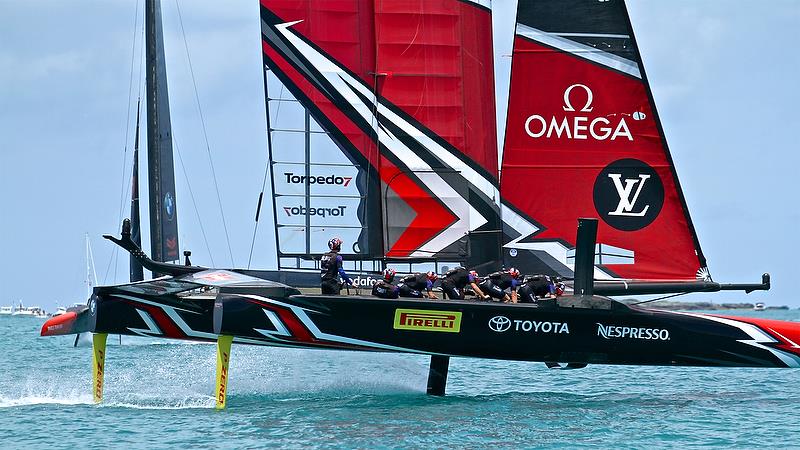 Rounding Mark 3, Emirates Team New Zealand was well in control - America's Cup 35th Match - Match Day 5 - Regatta Day 21, June 26, 2017 (ADT) photo copyright Richard Gladwell taken at  and featuring the AC50 class