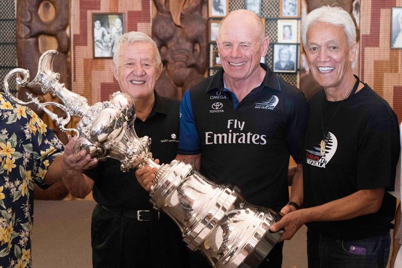 Emirates Team New Zealand and the America's Cup is welcomed onto the Ngata Whatua Orakei marae photo copyright Emirates Team New Zealand taken at Royal New Zealand Yacht Squadron and featuring the AC50 class