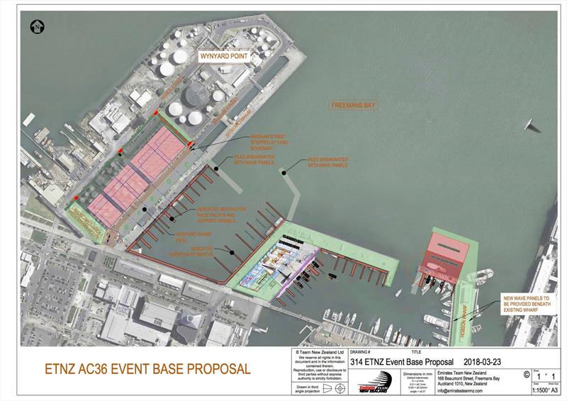 Plans for the America's Cup bases in Auckland photo copyright Emirates Team New Zealand taken at Royal New Zealand Yacht Squadron and featuring the AC50 class