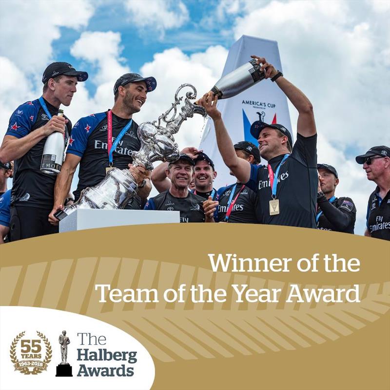 Emirates Team NZ won two prestigious New Zealand sports awards photo copyright Emirates Team New Zealand taken at Royal New Zealand Yacht Squadron and featuring the AC50 class