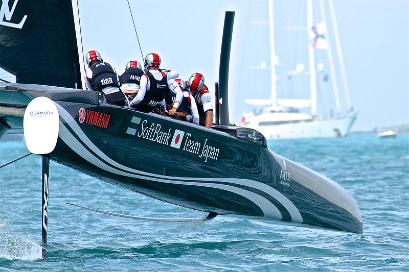 Chris Draper now of the UK Sail GP team was previously on Softbank Team Japan in Bermuda photo copyright Richard Gladwell taken at  and featuring the AC50 class