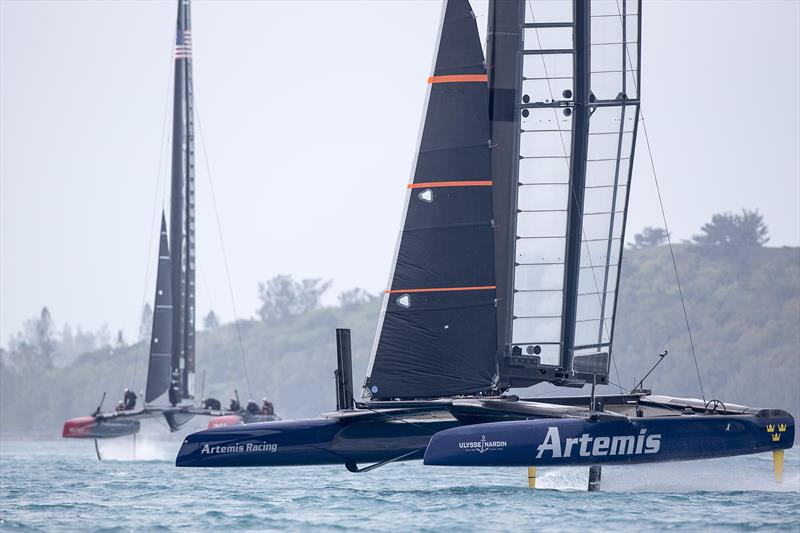 Artemis Racing training on T1 in Bermuda. 18th of March, 2016, Morgan's Point, Bermuda photo copyright Sander van der Borch taken at  and featuring the AC50 class