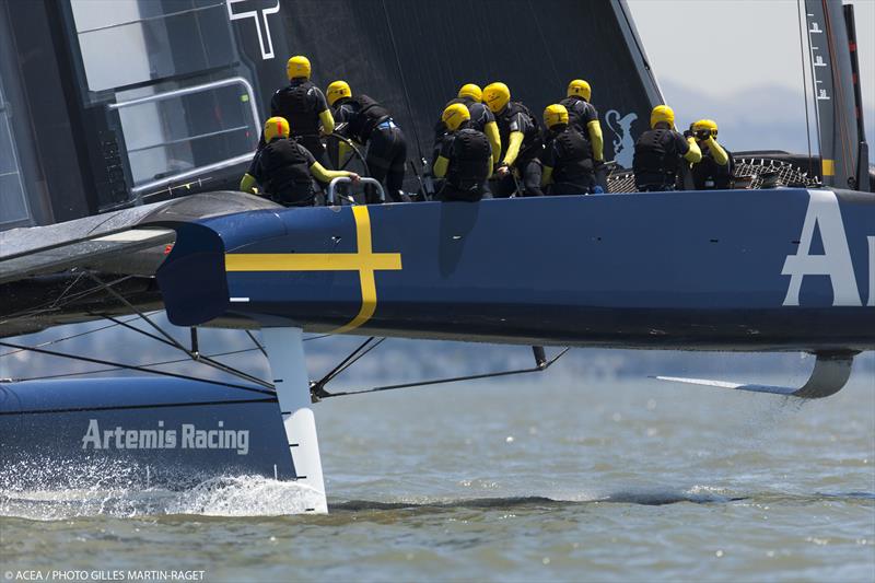 First sail for Artemis Racing's second AC72 - photo © Gilles Martin-Raget / ACEA