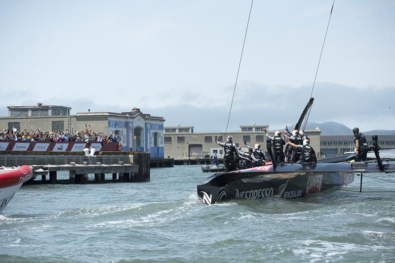Emirates Team New Zealand win race 3 of the Louis Vuitton Cup finals - photo © Chris Cameron / ETNZ