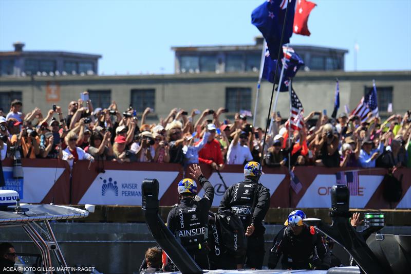 A perfect day for ORACLE TEAM USA winning 34th America's Cup Races 14 & 15 photo copyright Gilles Martin-Raget / ACEA taken at  and featuring the AC72 class