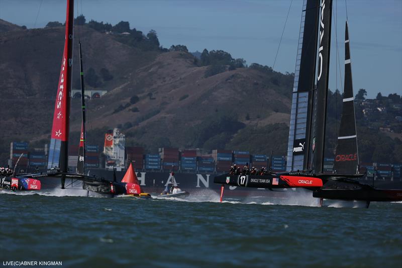 A perfect day for ORACLE TEAM USA winning 34th America's Cup Races 14 & 15 photo copyright Abner Kingman taken at  and featuring the AC72 class