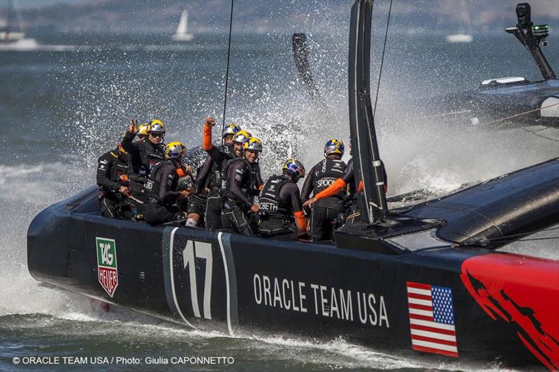 Five in a row for ORACLE TEAM USA in race 16 of the 34th America's Cup photo copyright Giulia Caponnetto / ORACLE TEAM USA taken at  and featuring the AC72 class