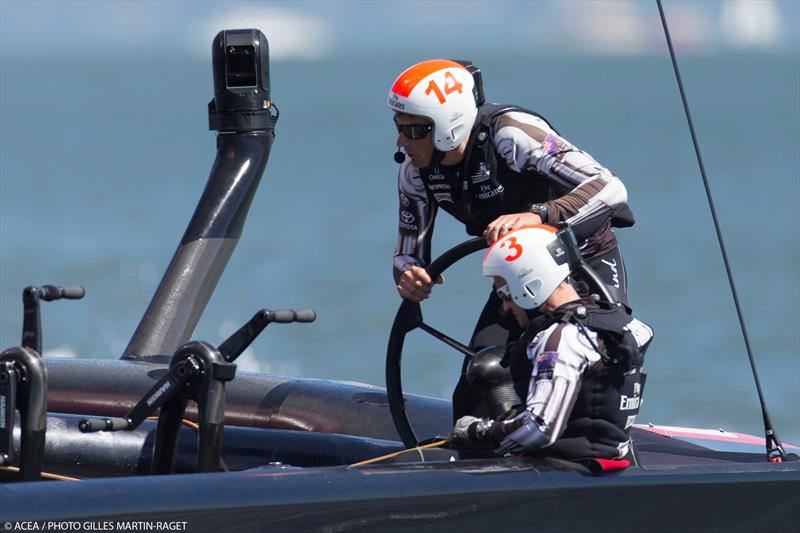Five defeats in a row for Emirates Team New Zealand after day 13 of the 34th America's Cup photo copyright Gilles Martin-Raget / ACEA taken at  and featuring the AC72 class