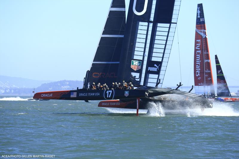 ORACLE TEAM USA win 34th America's Cup race 18 - photo © Gilles Martin-Raget / ACEA