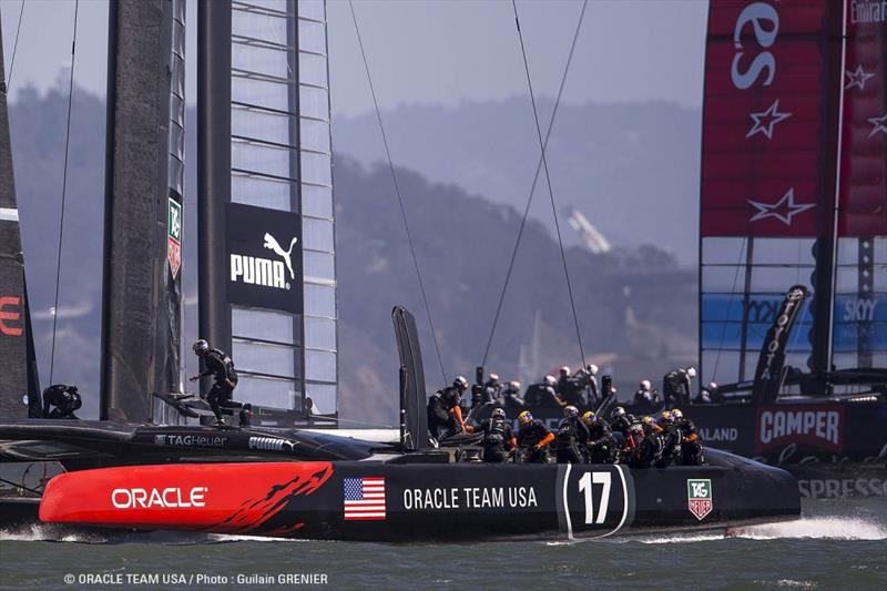 ORACLE TEAM USA win races 17 & 18 in the 34th America's Cup photo copyright Guilain Grenier / ORACLE TEAM USA taken at  and featuring the AC72 class