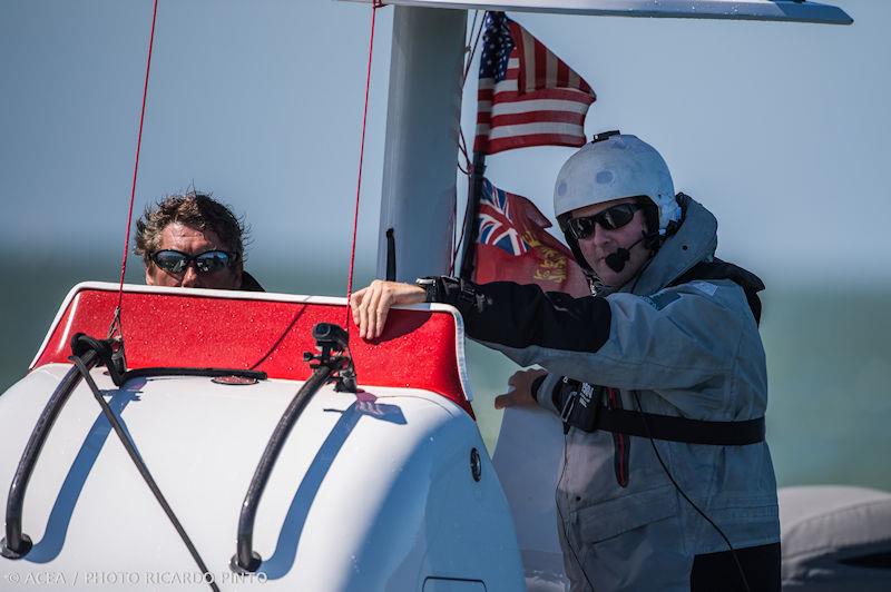 Craig Mitchell in the Umpire RIB during the 34th America's Cup Match photo copyright ACEA / Ricardo Pinto taken at  and featuring the AC72 class