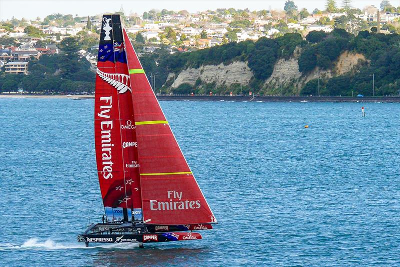 Emirates Team New Zealand reveals their AC72 foiling ahead of the 2013 America's Cup - photo © Swan Images