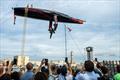 Celia Fernandez of Spain performs during the Alinghi Red Bull Racing base opening in Barcelona, Spain on September 21, 2023 © Mihai Stetcu/Red Bull Content Pool