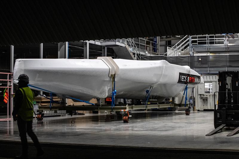 INEOS TEAM UK's RB2 in the team's boat shed in Auckland, New Zealand  photo copyright Cameron Gregor taken at  and featuring the AC75 class