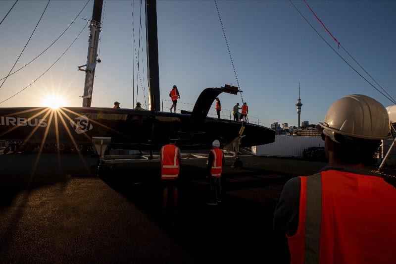 ATRIOT was built by a team of 50 in Bristol, Rhode Island, and airlifted from Providence to Auckland in early September - photo © Will Ricketson / American Magic