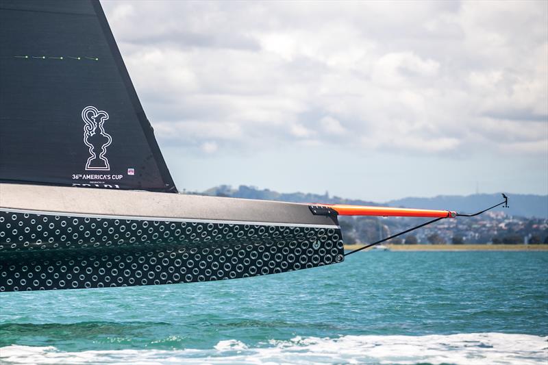 BRITANNIA takes flight in Auckland Harbour  photo copyright C Gregory taken at  and featuring the AC75 class