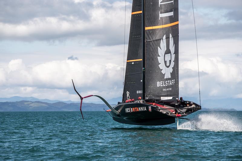 BRITANNIA takes flight in Auckland Harbour  - photo © C Gregory