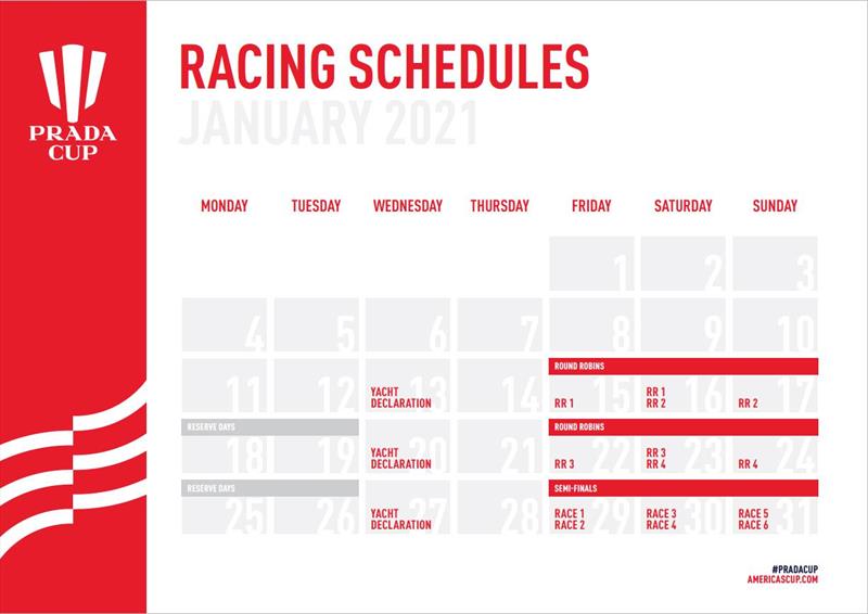PRADA Cup racing calendar - photo © PRADA Cup