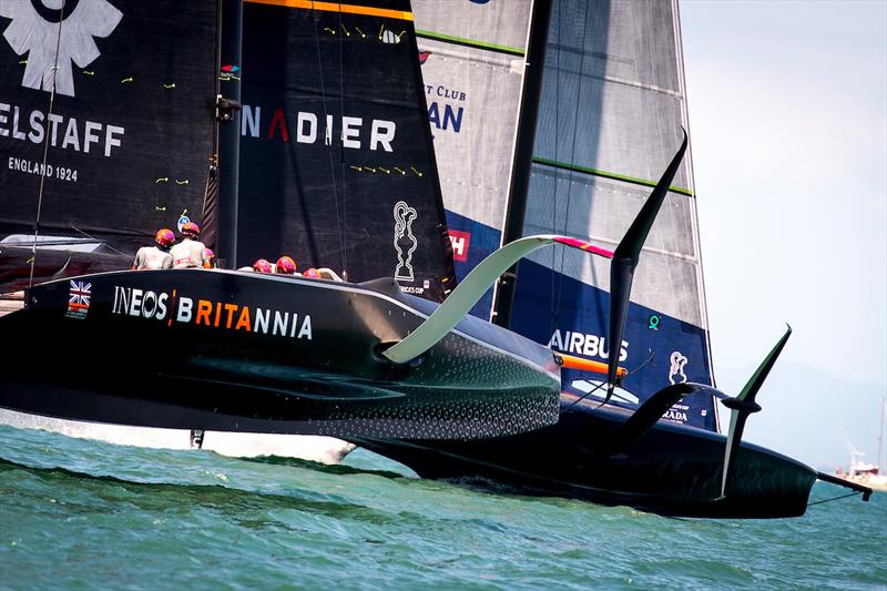 PRADA Cup Day 1: Round Robin 1 - New York Yacht Club American Magic vs INEOS TEAM UK photo copyright Sailing Energy / American Magic taken at  and featuring the AC75 class