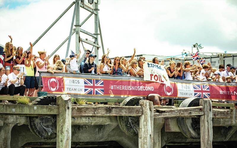 PRADA Cup Round Robin 3 - The families cheering the team at dock out photo copyright Dan Wilko taken at  and featuring the AC75 class