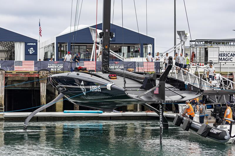 New York Yacht Club American Magic's PATRIOT is relaunched after her massive capsize and repairs photo copyright COR36 / Studio Borlenghi taken at  and featuring the AC75 class