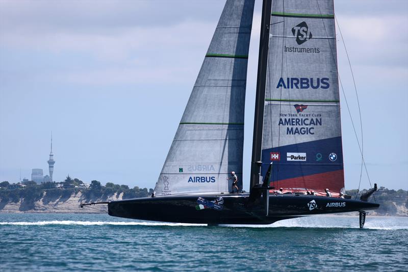 New York Yacht Club American Magic's PATRIOT back out on the water photo copyright Sailing Energy / American Magic taken at  and featuring the AC75 class