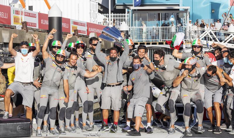 Luna Rossa Prada Pirelli team celebrate winning the PRADA Cup photo copyright COR36 / Studio Borlenghi taken at  and featuring the AC75 class