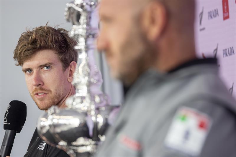 Peter Burling and Max Sirena in the press conference on the eve of the 36th America's Cup match - photo © Emirates Team New Zealand