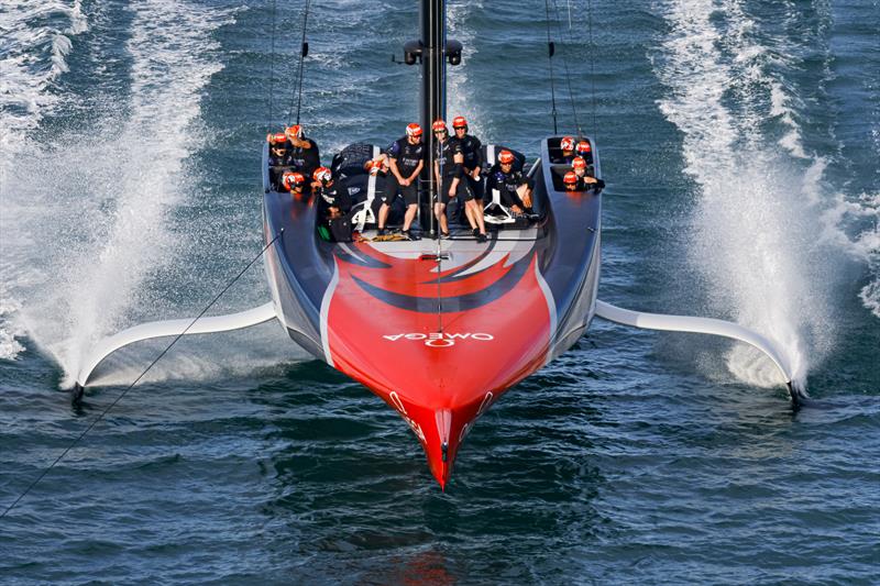 America's Cup match day 5 - a happy tow back to dock for Emirates Team New Zealand photo copyright ACE / Studio Borlenghi taken at Royal New Zealand Yacht Squadron and featuring the AC75 class