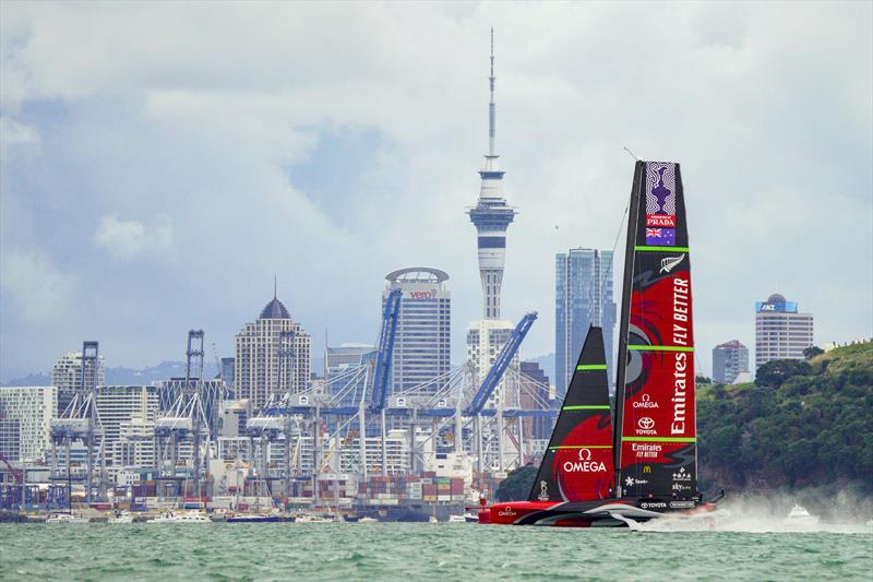 America's Cup match day 6 - Emirates Team New Zealand photo copyright ACE / Studio Borlenghi taken at Royal New Zealand Yacht Squadron and featuring the AC75 class